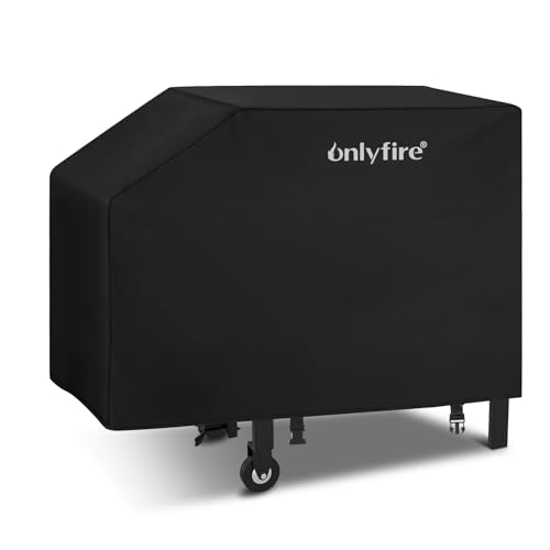 Onlyfire 28 Inch Griddle Cover Fits for Blackstone,600D Heavy Duty Waterproof Anti-UV Canvas Flat Top BBQ Cover for Blackstone 28'' Outdoor Cooking Gas Grill Griddle Station,Black