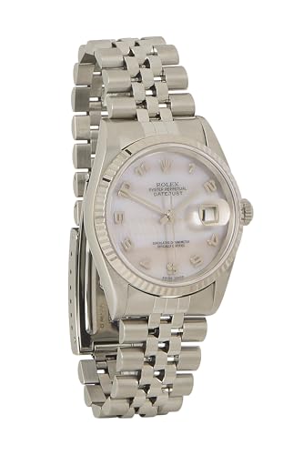 Pre-Loved 18K White Gold & Stainless Steel Mother Of Pearl Datejust 116234 36mm, White