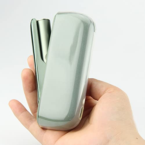 AIYONG Schutzhülle für IQOS iluma E-Zigarette Tasche aus TPU-Silikon - Organizer für IQOSZubehör, Tasche für E-Zigarette - Stoßfeste transparente Schutzhülle mit Seitendeckel Case (White) Cover