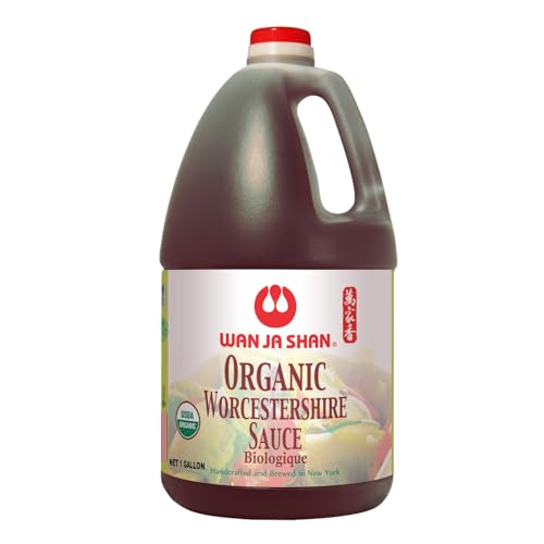 Image of Wan Ja Shan Organic Worcestershire Sauce USDA Organic, Umami-Rich Flavor | Marinade, Glaze, Dressing & Dipping Sauce | Non GMO, Vegan, Kosher Parve Great for Meats, Vegetables & Stir Fry (1 Gallon)