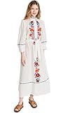 antik batik kleid Länge: 132 cm, ab Schulter S Antik Batik Damen Clothilde Langes Kleid, Weiß, X-Klein