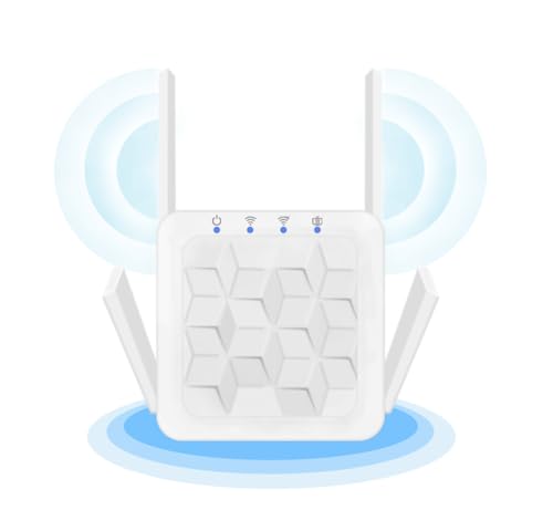 WiFi Extender Booster, WLAN Repeater WLAN Verstärker WiFi Extender bis zu 4000sq.ft Mit Repeater/AP Modus, Long Range Amplifier mit Ethernet Port zu Allen WLAN Geräten, 1-Tap Setup, Access Point