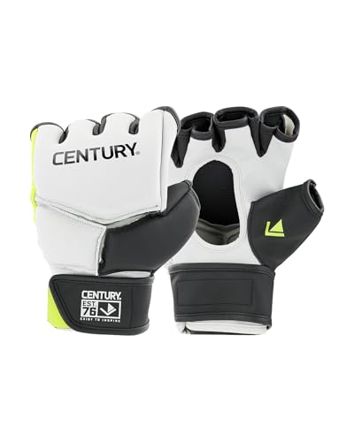 Century Brave MMA Competition Gloves - Black, Gray & Green, S/MD | Mixed Martial Arts Training Gloves | Two-Way Breathable Stretch Nylon | Easy to Adjust | Extra Thumb Foam | Open Palm Ventilation