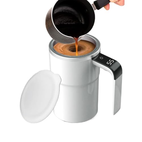 zwxqe Taza de café con agitación magnética automática, taza eléctrica resistente, 3.15 x 5.43 pulgadas, ideal para uso doméstico, té con leche y solución de agitación de bebidas