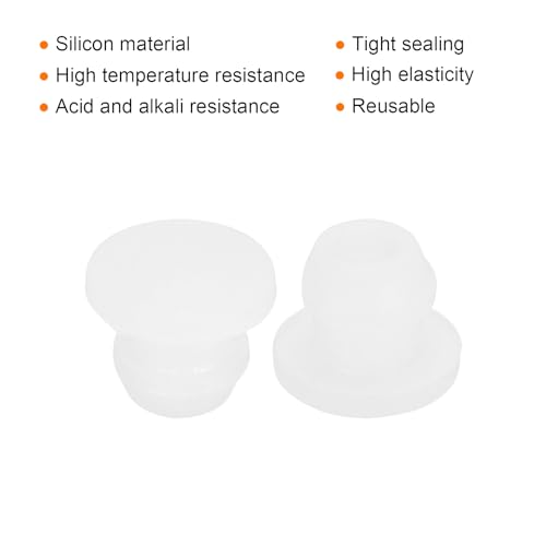 Image of MECCANIXITY Silicone Snap in Locking Hole Plugs Rubber Panel Seal Cover Flush Type Panel Round for Kitchen Rubber Bulkheads Waterproof Sealing Plugs 5.5mm /0.22 Inch Dia Transparent,Pack of 20
