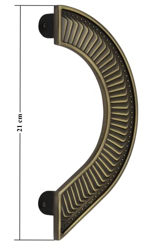 Image of Plantex Heavy Duty 8-Inch Round Shape Main Door Handle - Pull Push Handle for Home Decor - Pack of 1 (321-Brass Antique Finish) - 3 Years Warranty