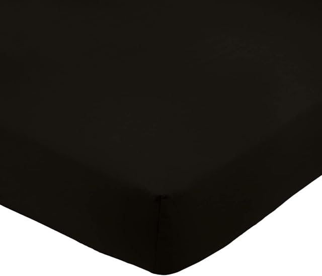 Amazon Basics Microfibre Fitted Sheet, Super King, Black