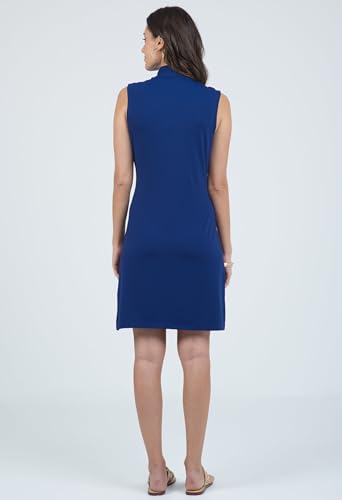 IBKUL Athleisure Wear Sun Protective UPF 50+ Icefil Cooling-Solid Sleeveless Mock Dress-580004