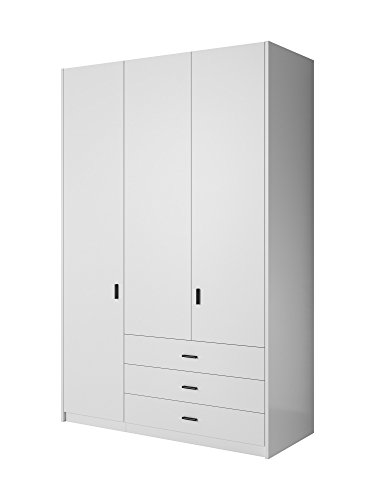 Preisvergleich Produktbild Furniture24 Kleiderschrank Gamma 59 Schrank Drehtürenschrank Schlafzimmerschrank Universalschrank (weiß matt, 138 / 216 / 60 cm)