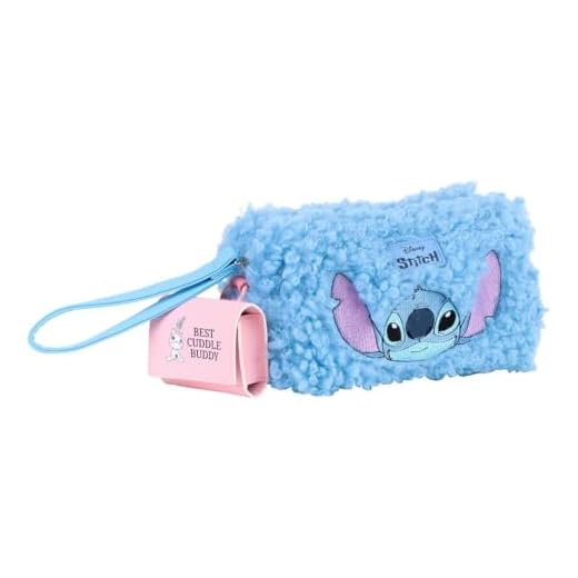 CERDÁ Life'S Little Moments - Neceser Stitch para Aseo Personal – Textura de Borreguillo Suave, Compacto y con Licencia Oficial Disney Lilo & Stitch – Ideal para Viajes y Uso Diario