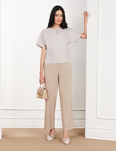 Image of Symbol Premium Women's Wide Leg 4-Way Stretch Formal Trousers | Flexi-Waist | Waistband Gripper | Desk-to-Dinner (Available in Plus Sizes)
