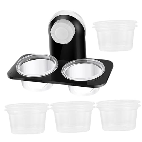 ifundom 1Set Transparent Reptile Feeder with Suction Cups Escape Feeding Bowls for Crawling Pets Multi Function Food and Water Dispenser for Terrariums and Reptile Tanks