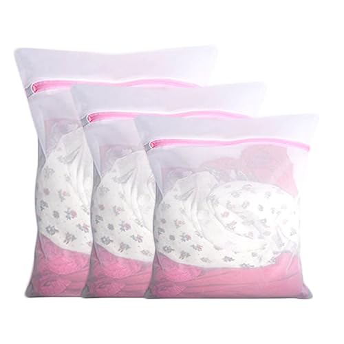 Dmjia® Bolsa Lavadora 3 Piezas, Bolsa Ropa Interior Lavadora 40 cm - 60 cm 3 Tamaños Diferentes, Bolsas Lavadora Ropa Delicada Cremallera Oculta, Muy Resistente
