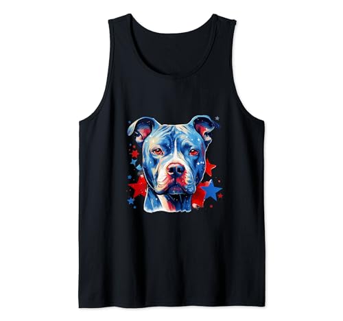 Bandera patriótica de Estados Unidos para cachorros Pit Bull Terrier Camiseta sin Mangas