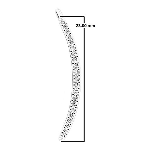 Dazzlingrock Collection 0.16 Carat (Ctw) Round White Diamond Ladies Crawler Climber Earrings, 14K White Gold #TOP3