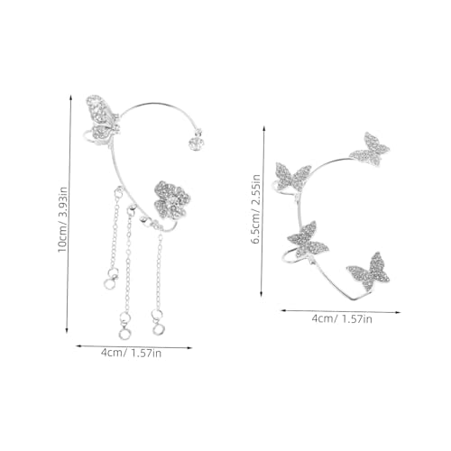 Pendientes de clip de plata con 8 piezas de ear cuffs minkissy para mujer 2