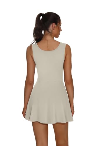 Image of NIASHOT Women's Athletic Dress with Built-in Shorts & Pockets Workout Tennis Golf Active Wear U Neck A-line Dresses