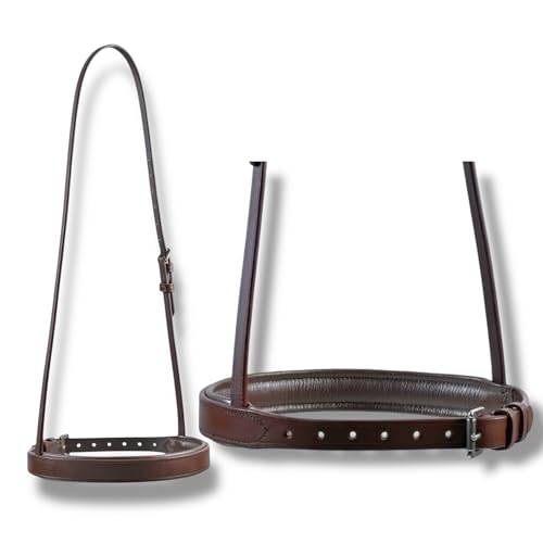 Elite Leather Cavesson Noseband (Sepia Brown, Full)