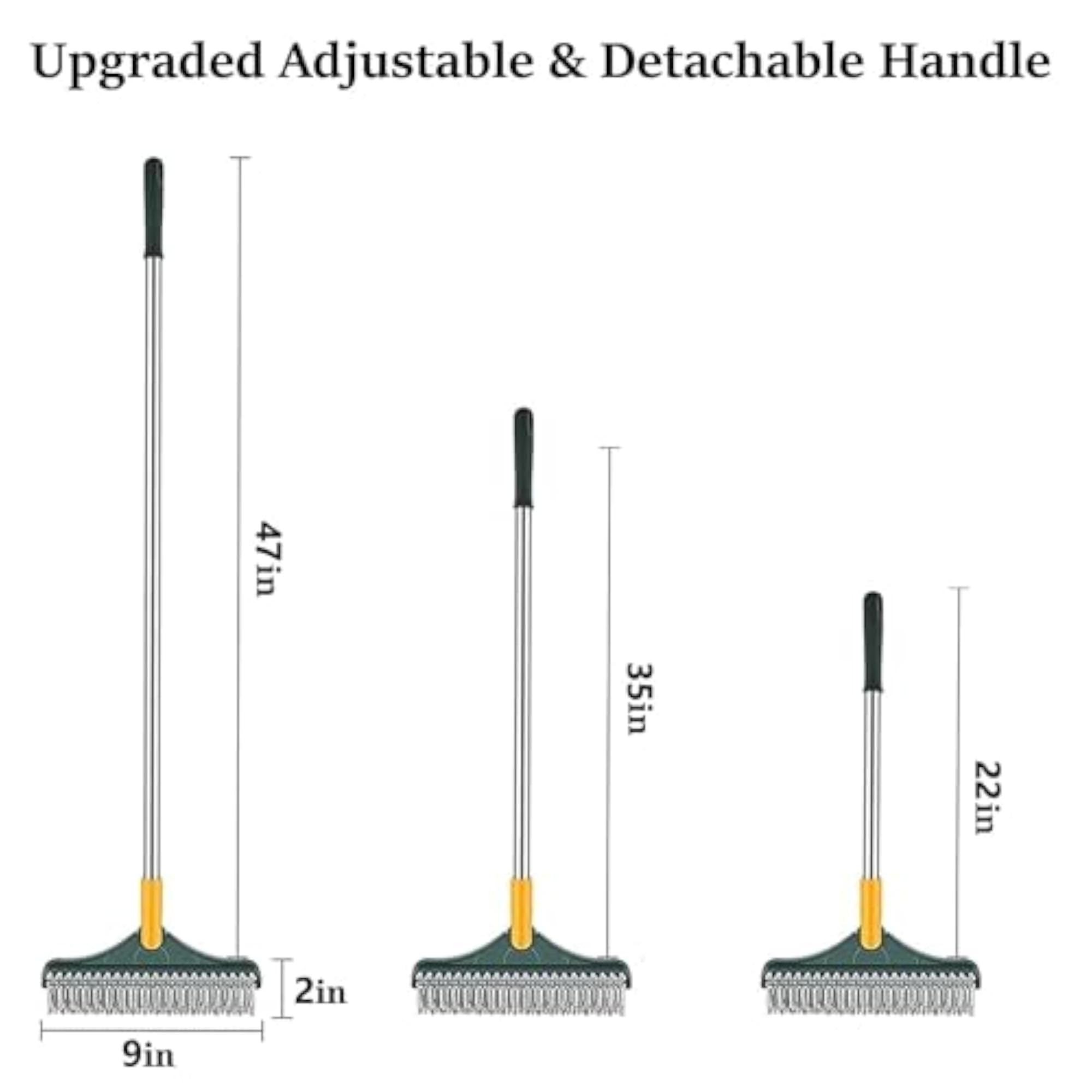 3 in 1 Long Handle Bathroom Cleaning Brush with Wiper