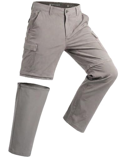 Spyder Mens Hiking Pants - Easy Care Convertible Zip-Off Lightweight Cargo
