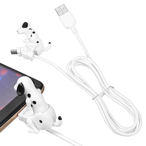 Gadpiparty Divertente cavo di ricarica di tipo C durevole con design creativo a forma di cane, adattatore USB portatile, robusto caricatore rapido isolato per smartphone e dispositivi mobili per