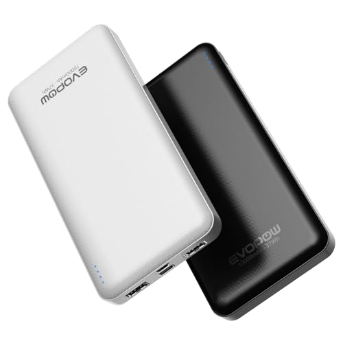 2-Pack Portable Charger, Slimmer 10000mAh 15W Power Bank, USB C in&Out Fast Charging Battery Pack, External Portable Power Bank for iPhone 16 15 14 13 12 iPad Airpods Samsung S23 S22 Pixel etc