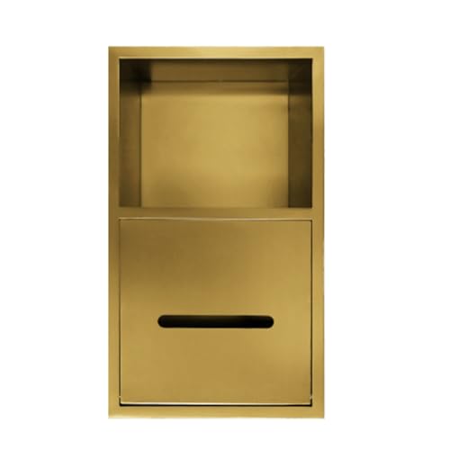 Niche de douche en acier inoxydable pour éviter la rouille, étagère étanche murale dorée compacte