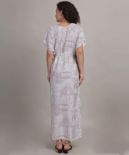 Image of Fabme Women's Printed Kaftan Nursing and Maternity Nighty