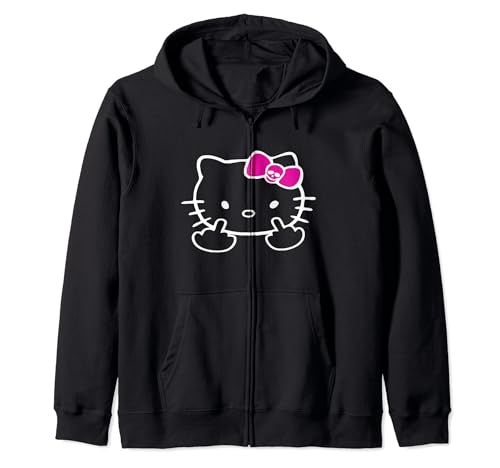 Katze Mittelfinger Kitty Mean Naughty Bow Nasty Funny Kapuzenjacke