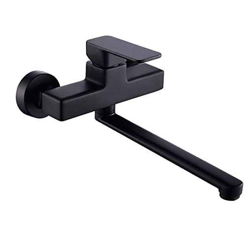 Water-Tap Robinet de Cuisine Mural Double Trous Laiton Noir 25cm