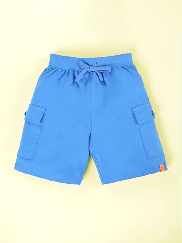 Image of KiddoPanti Boys 100% Cotton Knitted Above Knee Length Basic Cargo Shorts