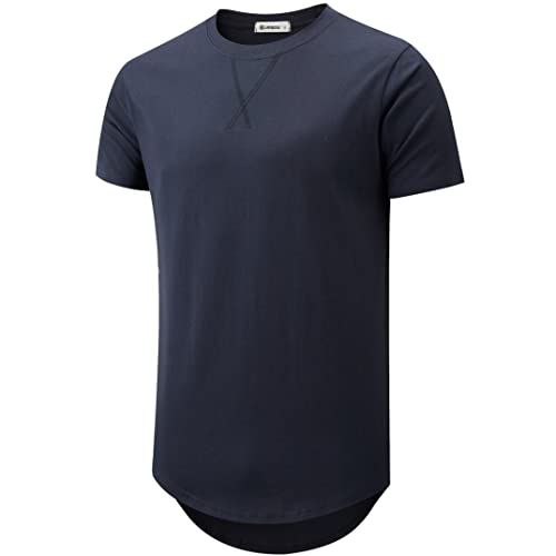 Image of KLIEGOU Men's 100% Cotton Longline T-Shirt, Pre-Shrunk Soft