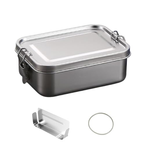 KiwiPower Brotdose Edelstahl 750ml – Auslaufsichere Lunchbox mit Trennwand – BPA-frei, Spülmaschinenfest – Bento Box mit Fächer & Dichtungen