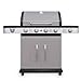 MAXXUS Gasgrill BBQ CHIEF Titan 4+1 - 4 Edelstahl-Brenner, Seitenbrenner, 13,3 kW, Gusseisen-Grillrost, Deckel mit Thermometer, Warmhalterost, Piezozündung - Grillwagen, BBQ Grill, Grillstation