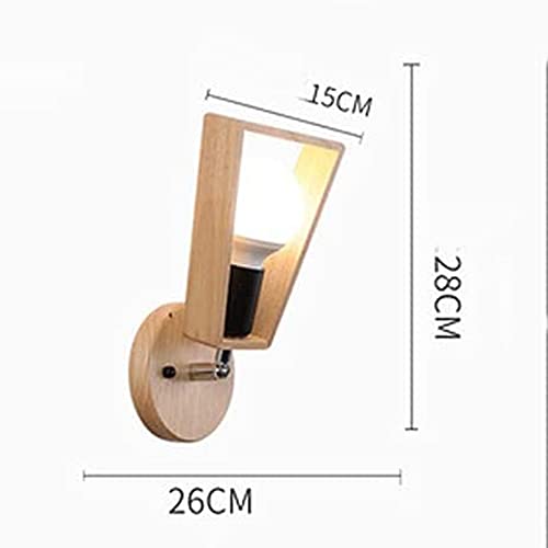 Aplique de pared de madera ajustable nórdico y lámpara de noche de dormitorio pequeña 2