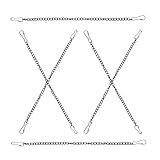 HOMSFOU 6 Catene Nere in Ferro Zincato 1,2mm 20cm con Moschettoni per Ventilatori da Soffitto, Poster e Cartelli Ufficio, Sospensione Regolabile per Espositori e Segnaletica Professionale