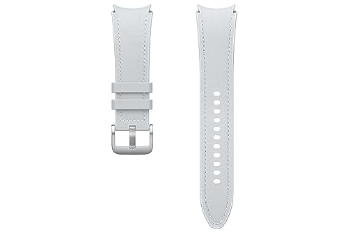 Image of SAMSUNG Galaxy Watch 6, 5, 4 Series Hybrid Eco Leather Band, T-Buckle Closure for Men and Women, Smartwatch Replacement Strap, Durable, One Click Attachment, Medium /Large, ET-SHR96LSEGUJ, Silver