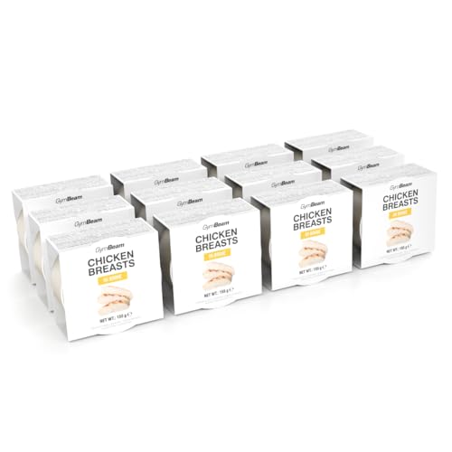 Pechuga de pollo en salmuera GymBeam, alta en proteínas y baja en grasas, sin gluten ni lactosa, lista para comer, 12 x 155 g