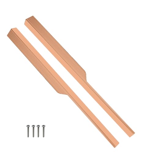 Image of VOLO Cabinet Handle - Multi-Use Pull Handle for Wardrobes, Drawers, Sliding Closets, and Doors in Kitchen, Office, Bedroom (SAC-59) (1 Pair Left & Right) (Rose Gold, 450MM (18 Inch))