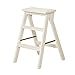FBBSZSD Składana drabinka wielofunkcyjny stołek na krzesło 3-stopniowa drabina, drewno, 60 cm wysokości, 2 kolory (kolor: Biały)