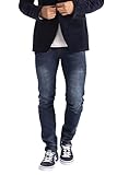 Men's Slim -Fit Jeans Stretch Straight Leg Casual Cotton Classic 5 Pocket Heavy Duty Work Denim Trousers Denim Pants All Waist Sizes Basic Denim Jeans - Discontinued Colours (Indigo Wash, 34W x 32L)
