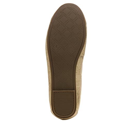 Vionic Women's Spark Minna Classic Ballet Flat- Supportive Ladies Round Toe Walking Flats That Include Three-Zone Comfort With Orthotic Insole Arch Support, Gold Metallic Snake 8.5 Medium #TOP3