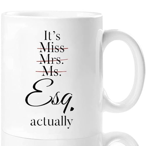 Shqiueos Lawyer Gifts for Women Mug 11oz, Pass the Bar Exam Gifts for Female Lawyers, Office Present for Attorney, JD, Future Lawyer, Law School Graduation Gift for Women Coffee Cup