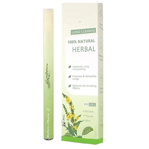 Herbals - Penna diffusore d'aria con estratti di verbasco, timo e menta, inalatore per aromaterapia, detergente polmonare senza nicotina, per migliorare la respirazione, rinfresca l'aria e smettere di