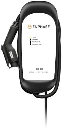Enphase Level 2 EV Charger, Safety Certified, 64 Amp, 240v, Hardwired, 25ft Cable, J1772, Compatible with US Electric Vehicles, HCS-80 Home Electric Car Charging Station - Formerly ClipperCreek