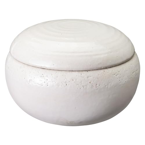 &NE NMT-306L-WL-WL-WL-Ware Banko Pottery Large White White Made in Japan Microwave Safe Pottery Rice Storage Container Oven-safe Chilled Microwave Oven Safe Cooker Rice Plump 3 Pairs 1.5 Meal Rice