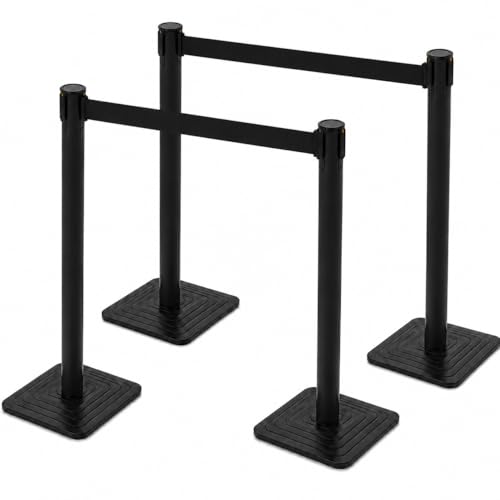 4-Pack Black Crowd Control Stanchions