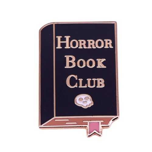 Spilla a tema horror distintivo horror libro club teschio modello duro smalto pin gotico distintivo horror distintivo cartone animato carino a forma di libro spilla fantasma teschio distintivo spilla