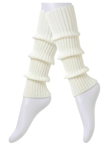 Women's Ribbed Knit Cute Leg Warmers Y2k Long Leg Socks Kawaii Winter Ankle Heap Socks2