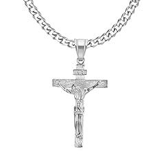 Silver Crucifix 5mm cuban chain